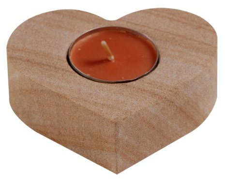Teelichthalter Kerzenständer Herz aus Sandstein Unikat Naturstein romantisch modern, Größe und Gewicht: 9,5 x 8,5 x 3 cm ; 699 g