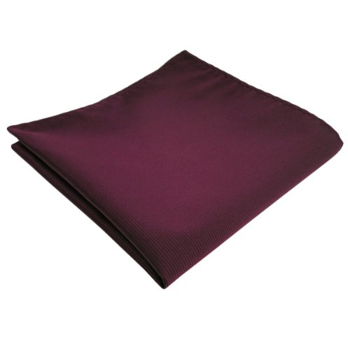 TigerTie Einstecktuch in bordeaux rot weinrot einfarbig Uni Rips gemustert