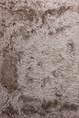 floor factory Hochflor Shaggy Teppich Prestige Hellbraun 140x200 cm - superweicher Flauschiger Langflor Teppich