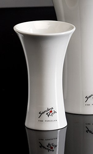 Sandra Rich Porzellanvase Tulip weiß konkav 11,5 cm hoch Ø 7 cm
