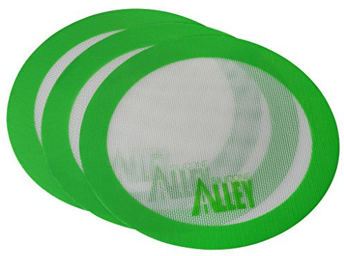 Silicone Alley, 3 x Antihaft-Matten-Pad/Silikon-Rollmatte zum Backen, Gebäck, groß, rund, 24,1 cm, Grün