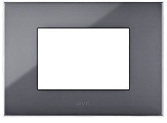 PLACCA AVE SERIE YOUNG44 3 MODULI COLORE CENERE COD. 44PJ03CNR