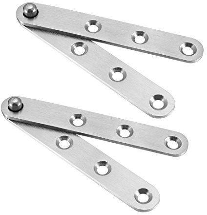 sourcing map 360 Degree Rotatable Door Pivot Hinge, 100mmx16mmx11mm Stainless Steel Window Door Fittings, Pack of 2