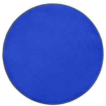 Primaflor Kinderteppich Einfarbig - SITZKREIS - Blau - Rund 100 cm - Velour-Kurzflor-Teppich für Kinderzimmer, Kindergärten und Schulen - Hochwertiger Spielteppich