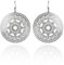 namana Große Mandala-Ohrringe, gebürstetes Finish große Ohrhänger für Frauen, Heilige Geometrie, Große runde Statement Ohrringe für Damen und Mädchen (Perlmutt/Silber)