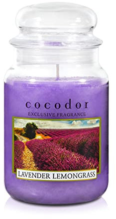 COCODOR Kerzen im Glas/Lavendel Zitronengras/Brenndauer 120-150 Stunden/Wohnaccessoires & Deko, Aromatherapie, Duftkerze im Glas, Raumduft