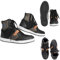 Stivali Scarpe Omologati CE Moto Pelle Turismo Casual Sneaker Nero dettagli Marroni (43)