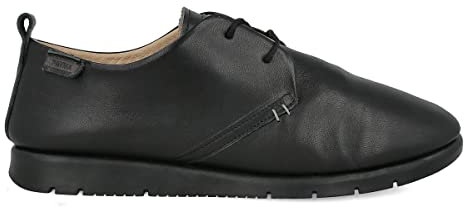 PAYMA - Zapatillas Deportivas Sneakers de Piel para Mujer. Zapatos Planos Casual Blucher. Cierre Cordones. Piel Super Flexible. Máxima Comodidad. Color: Negro, Talla: EU 40