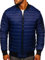 BOLF Herren Bomberjacke Leichte Übergangsjacke mit Stehkragen Steppjacke Fliegerjacke Pilotenjacke College Jacke Baseball Freizeitjacke Blouson J.STYLE MY-02 Dunkelblau XXL [4D4]