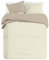 Banzaii Set Copripiumino Bicolor 100% Microfibra con Federa Double Face Singolo 2 pezzi 150x200 cm Panna/Sabbia