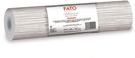 FATO - Tischläufer, Textileffekt, Größe 0,4x24 m, vorgeschnitten alle 1,20 m, Packung mit 20 Läufern, Drypap, Airliad, Hohe Qualität, Gemustertes Papier, Dusty Millerighe