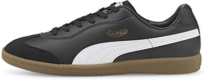 PUMA Men's KING 21 INDOOR TRAINING Soccer Shoe, Puma Black-Puma White-Gum, 10