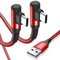 Câble USB C Coudé 90 Degrés [1M Lot de 2] Charge Rapide Câble Chargeur USB C 3A Compatible avec i Phone15 Pro Max, iPad Pro, Samsung Galaxy S23 S22, Sony, Xiaomi, Huawei, Pixel, appareils USB C.