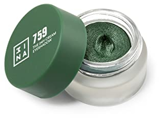 3INA MAKEUP - The 24h Cream Eyeshadow 759 - Olivgrün - Wasserfest - Longwear Lidschatten Glitter - Cremelidschatten - Cremige Textur - Volle Farbe - Mattes und schimmerndes - Vegan - Cruelty Free