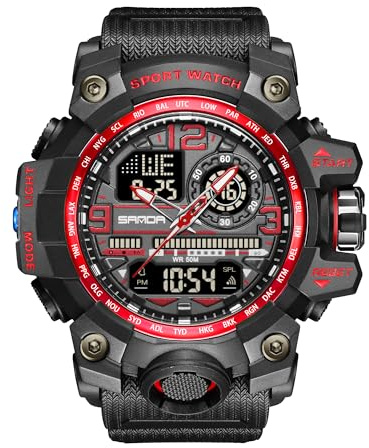 KXAITO 3133 Montre de sport pour homme étanche avec affichage de la date et des tactiques multifonctions avec alarme, chronomètre