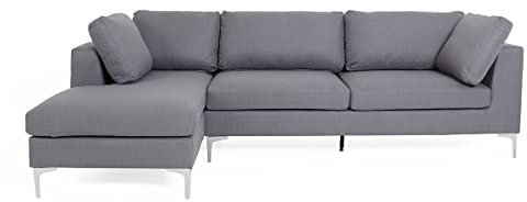 mymai Ecksofa Couchgarnitur Schlafcouch Grau HSP66 (Dunkelgrau)