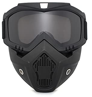 Baceyong Motorradbrille Motocross Motorradbrille Abnehmbare Brille UV-Schutz Skifahren Radfahren Jethelm Maske