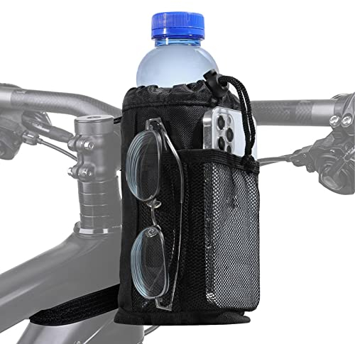 Porte Bidon Vélo en Tissu Oxford de Grande Capacité, Porte Gourde Vélo avec Bandoulière Réglable, Porte-Bouteille d'eau pour Vélo, Porte Gourde VTT pour Vélos, Fauteuils roulants, Poussettes