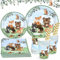 Heboland Kit Vaisselle Animaux de la Forêt pour 25 Invités, 125 Pièces Vaisselle de Fête Forêt Safari,Vaisselle Decoration Anniversaire Animaux pour Décoration de Fête Anniversaire Enfant Garçon Fille