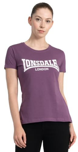 Lonsdale Damen-T-Shirt aus Baumwolle, Rundhalsausschnitt, Freizeitkleidung | 100 % gekämmte Baumwolle, weicher Griff, normale Passform, bequemes Kurzarm-T-Shirt für Reisen, Fitnessstudio & den Alltag