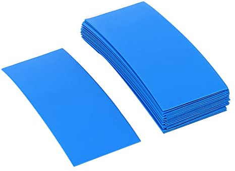 PATIKIL 29.5mm Larghezza PVC Calore Restringente Tubo Tubatura, Isolamento per 18650 Batterie Confezione, Blu 30pz