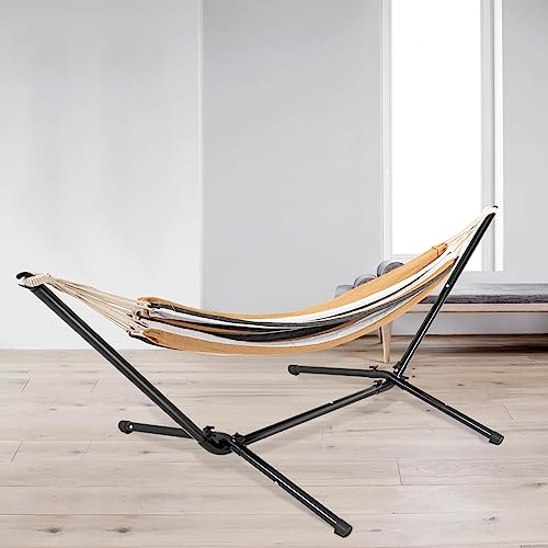 Hängemattengestell ohne Leinwand, Garten Stahl Hängemattenrahmen, Hängemattenständer für Hängematte, Stahl Hängesessel Gestell, Camping Garten Hängemattengestell (310-340 * 105 * 100cm)