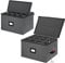 VERONLY 2 Pack Stemware Storage Cases - China Storage Containers Hard Shell for Glasses, Stackable Crystal Glassware Storage with Label, Handles for Protection, Moving (Dark Grey)