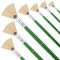 7 Pieces Fan Brush for Painting, Artist Fan Paint Brush Set with Hog Bristle Long Handle Painting Brush Oil Acrylic Paint Brushes Art Paintbrush for Acrylic Painting Oil Watercolor Painting（Green）