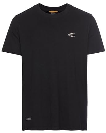 camel active Herren T-Shirt mit Print aus nachhaltigem Organic Cotton Schwarz, Menswear-XL