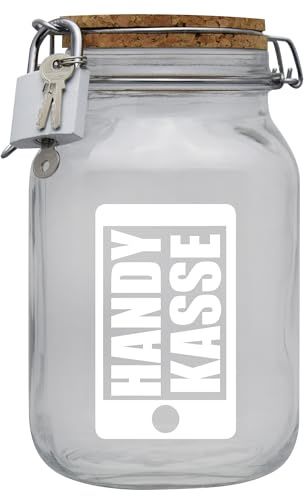 Spardose Handy Kasse Geld Geschenk Idee Transparent XL
