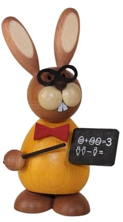 Original Ullrich Kunsthandwerk Osterhase Lehrer stehend 12,0 cm groß