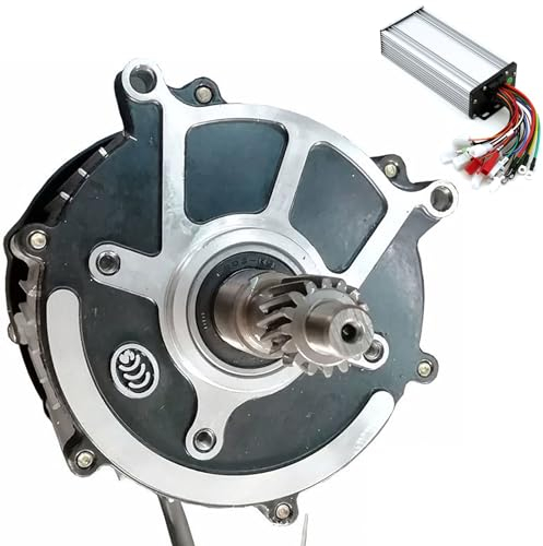 ZHOZHUT 500W-1800W Elektro-Dreirad-Differenzialmotor Mit Controller 3900RPM Bürstenloser DC-Motor Mit Permanentmagnet 48V/60V/72V 5-Loch 16-Zahn Motor Für E-Bikes, Dreiräder, DIY-Zubehör,1200w,60V