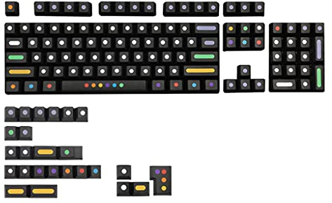HOOLRZI 129Keys/Set Profile Dots Keycap PBT 5 Seiten Farbsublimation für Tastenkappe für mechanische Tastatur für Key MX 61 Pbt Tastenkappen Set für MX-Schalter mechanische Tastatur