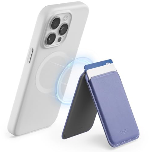 MOFT Magnetische Wallet Kompatibel mit MagSafe, Magnetische Kartenhalterung Handy Ständer für iPhone 16/15/14/13/12 Serie, MOVAS Veganes Leder Handyhalter mit 2 Kartenhaltern (Lavender)