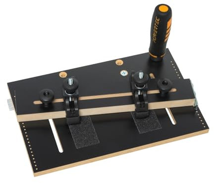 POWERTEC Table Saw Tapering Jig, Small Parts Taper Jig with 3/4 x 3/8 Miter Bar, Adjustable Hold Down Clamp, Non-Slip Grip Strips, Ergonomic Handle - Table Saw Jig Accessories (71875)