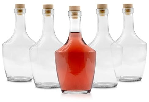 Prime Garden® 10 elegantes botellas de cristal de 250 ml, botellas de chupito vacías con cierre para rellenar