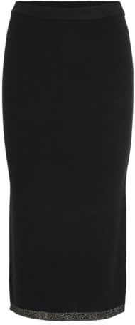 Vila Damen Viril Glitter Midi Knit Skirt
