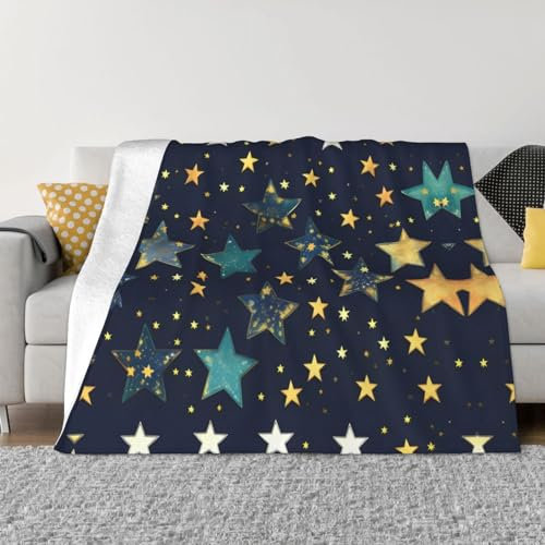 YHBLYKXP Ultraweiche Micro-Fleece-Decke mit Sternen-Motiv, für Schlafzimmer, Sofas und Wohnzimmer