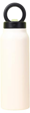 Rensimote White Insulated Water Bottle with Magnetic Phone Holder, Made of Stainless Steel