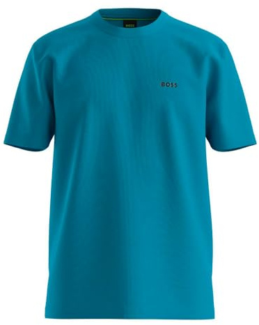 BOSS Mens Logo T-Shirt Design Short Sleeve Cotton Turquoise/Aqua M