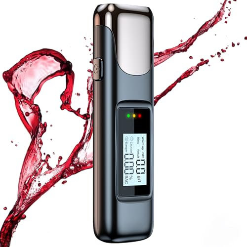 RoserRose Alcoolimetro, etilometro di precisione della Polizia, Tester Alcool, misuratore di Alcol, Ricaricabile, con Display LCD Digitale per Uso Personale e Professionale, nessun Tubo di soffiaggio