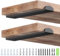 WELDUN 2 Pack Metal Scaffold Board Shelf Brackets 22.5 cm, Heavy Duty Wall Mounted Angle Shelving Brackets with Lips, for Industrial, Rustic, Modern Decor, Black
