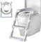 HTRTRR Reductor de inodoro infantil con escalera ajustable, reductor de inodoro para niños, portátil, plegable, para V, U, O (gris)