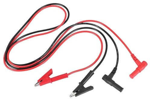 Leloco 2 Stück Krokodilklemmen mit Kabel - Multimeter Kabel Messleitungen (110cm) für Alle Arten Von Multimetern Wie Klemmmessern, Digitalmultimetern, Tischzählern.