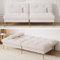 COMHOMA Fabric Sofa Bed 3 Seater Upgraded Frame 5-Gear Back Angle Adjustable Futon Sofa for Living Room, Guest Room (Fabric, White-Teddy Velvet)