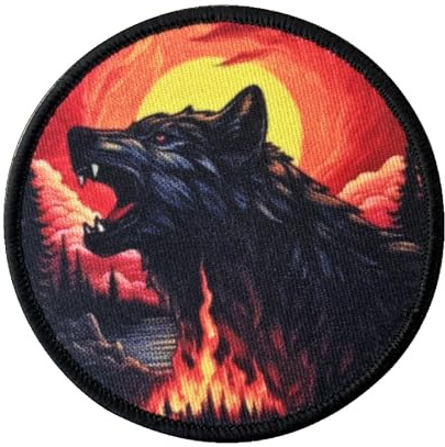 Tiefer Wald Vulkanischer Wolf Patches Klett, Militär Patches Hook Loop Emblem Moral Taktische Patch Für Kleidung Rucksack Uniform Weste Jacken