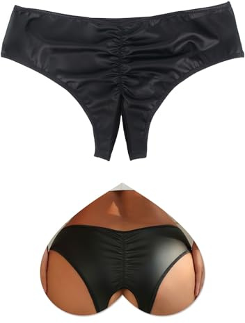 ohyeahlady Women's Sexy Knickers Smooth Cheeky Underwear Panties Size 10-18 | Soft, Hollow Out, Crotch Open, Rouched Back, Sexy Briefs, Plus Size, Hipster, Female