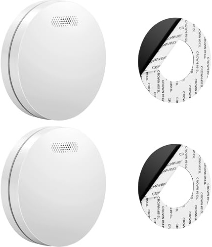 SAVS SM11 Rauchmelder 2er-Pack – 10 Jahre Batterie – Extra dünnes Design – Kein LED-Licht – Montage ohne Bohren – Entspricht europäischer Norm – Feuermelder | 2er Set Rauchwarnmelder mit 10-Jahres-Batterie, extra flachem Design, Fotoelektriksensor und Montage ohne Bohren.