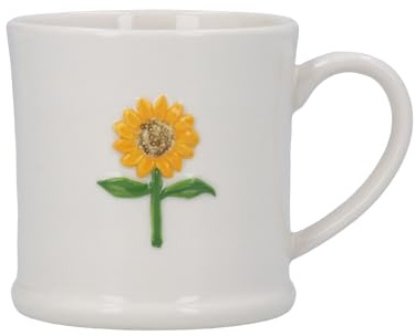 Gisela Graham Embossed Sunflower Stoneware Mini Mug, 200ml