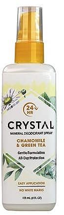 CRYSTAL DEODORANT ESSENCE SPRAY 4oz CHAMOMILE/GREEN TEA 4 Oz (Deodorants)